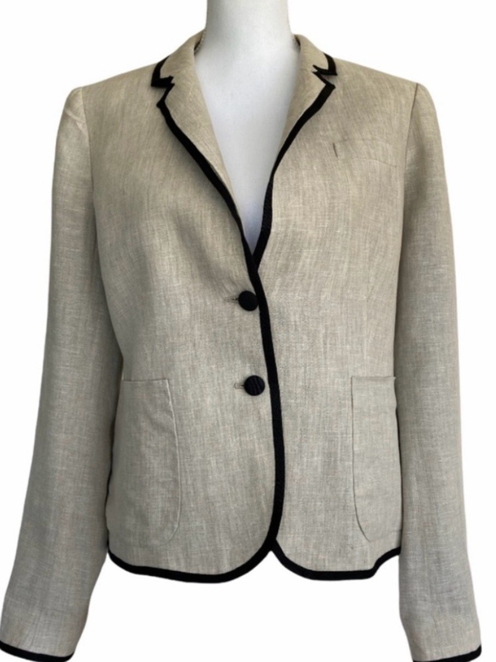 J Crew School Boy Linen Blazer tan black 8 - Picture 4 of 11